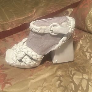 Circus NY white chunk heel sandals